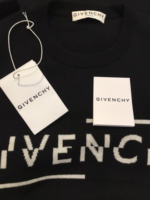 GIVENCHY SPLIT LOGO laine noir pull 