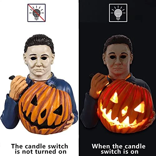 Light Up Michael Myers Statue Halloween Decoration Sam Trick 'r Treat with Pu... 3