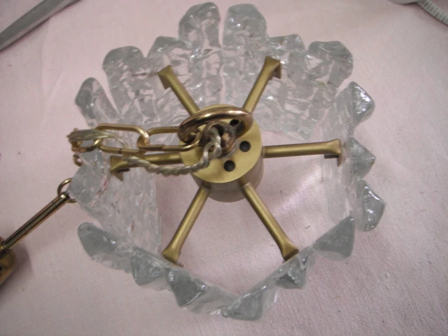 suspension 20 cm KALMAR FRANKEN vintage ICEGLASS années 60/70 3