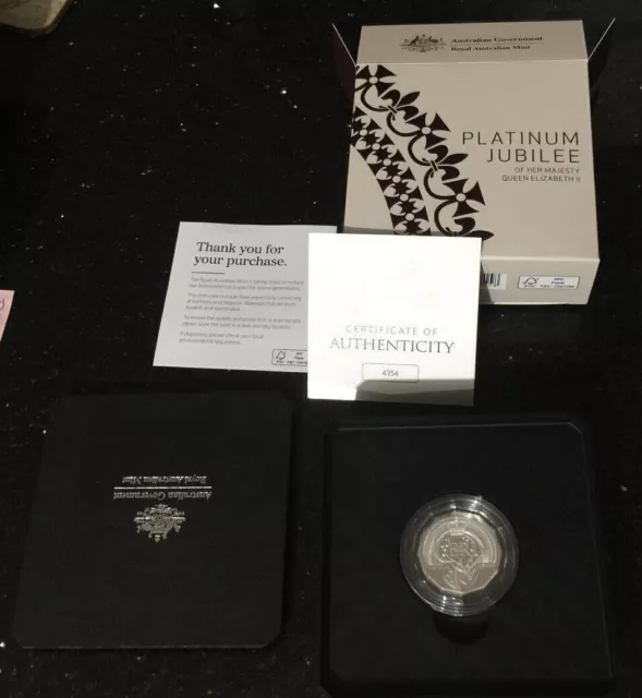 2022 50c 50 cent QUEEN ELIZABETH II PLATINUM JUBILEE Silver Proof Coin Australia