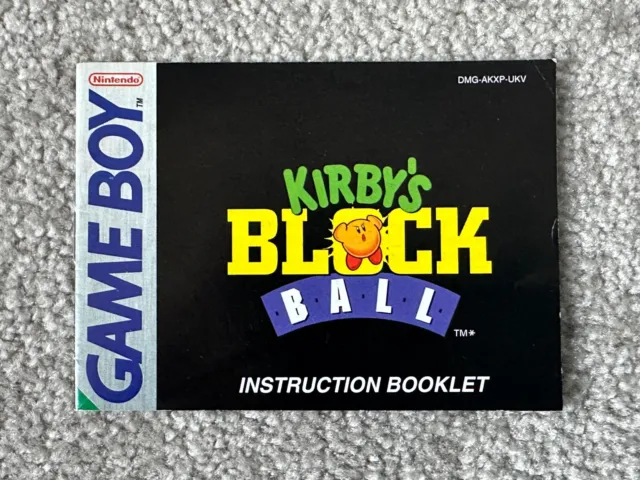 Kirby's block Ball Gameboy game manual - UKV Game boy