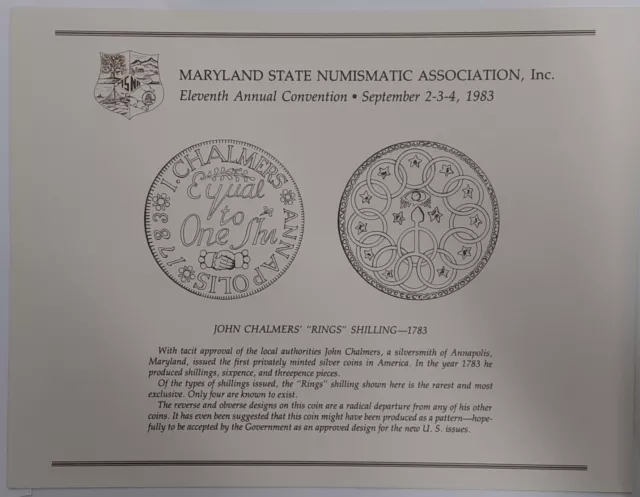 MSNA SC From The 11th Annual Convention/John Chalmers' Rings Shilling-See Photo