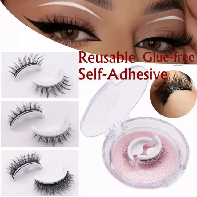 Fake Eyelashes Natural Curly Reusable Self-adhesive False Eyelashes 3D Mink