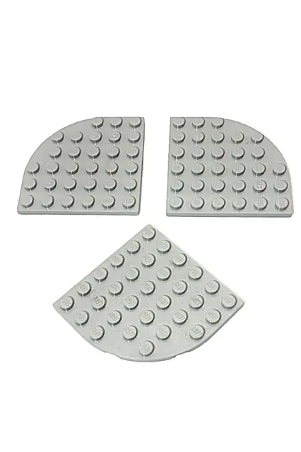 Lego 6003 Platte Abgerundet Ecke 6x6 Grau 3 Stück