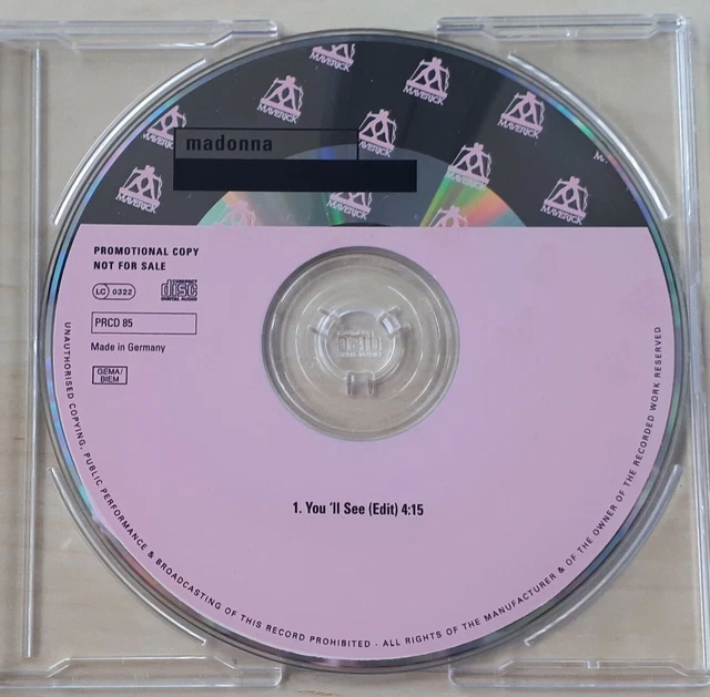 Madonna You'll See CD PRCD85