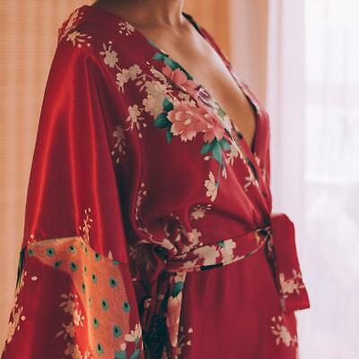 S-3XL Donna Floreale Rayon Yukata Stile Giapponese Kimono Bagno E Pigiama Tunica