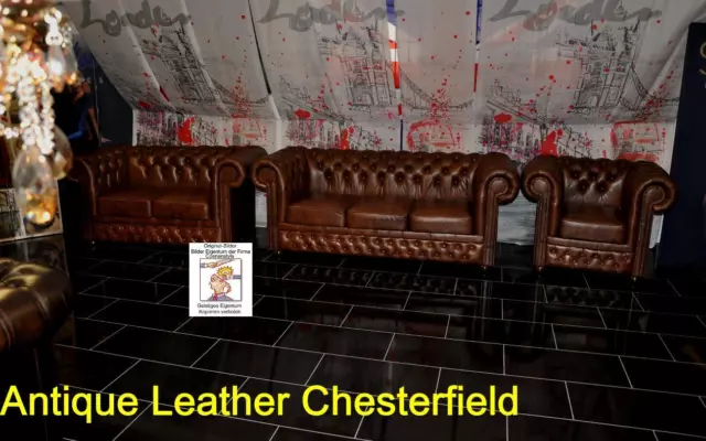 Chesterfield CHURCHILL 3+2+1 Kombi Echt Rinderleder  2023