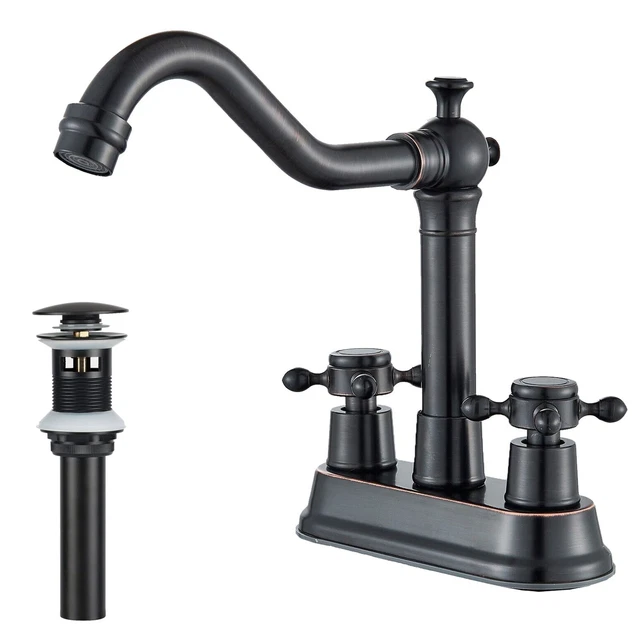 Grifo de tocador de baño en cascada generalizado de 4" grifo mezclador fregadero lavabo de 3 orificios con drenaje