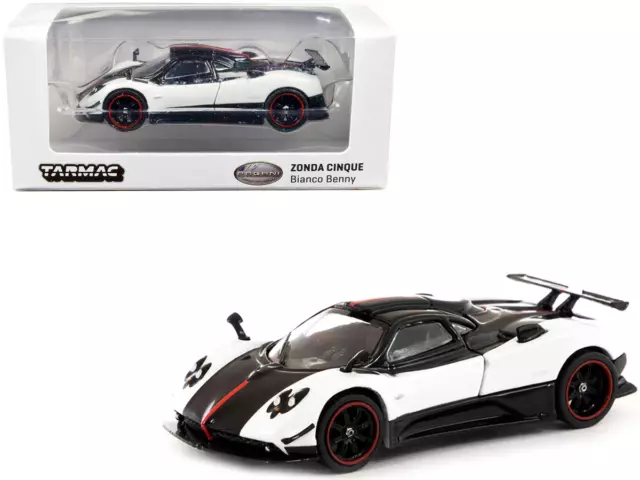 1/64 Tarmac Works Pagani Zonda Cinque Bianco Benny White Black T64G-TL021-WH