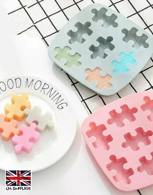 Puzzle Shape Silicone Wax Melt Mold Chocolate Candy Cake Mould Sweets Ice Cubes