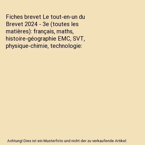 Fiches Brevet Le Tout En Un Du Brevet 2024 3e Toutes Les Matières Fiches Brevet Le Tout En Un Du Brevet 2024 3e Toutes Les Matières