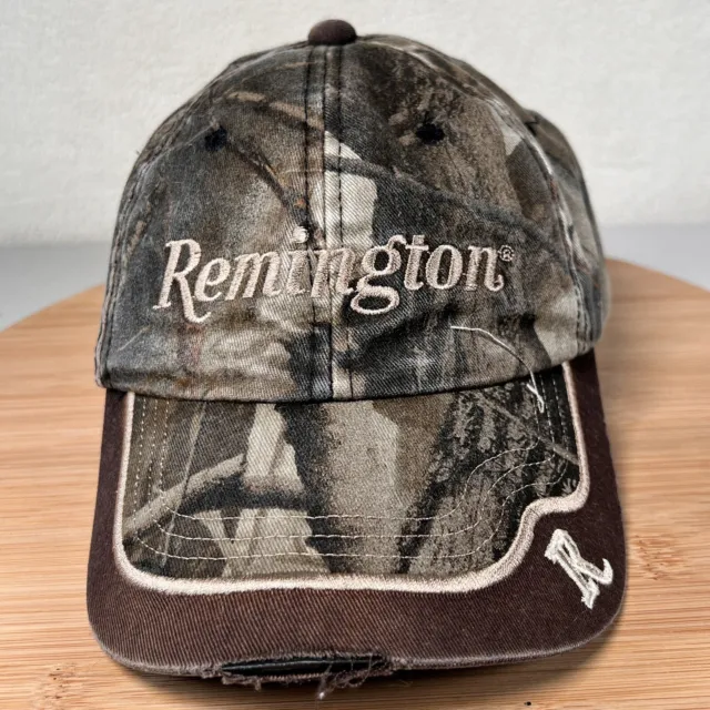 Remington Camo Hat Cap Strap Back Adjustable  Distressed Green Hunting Shooting