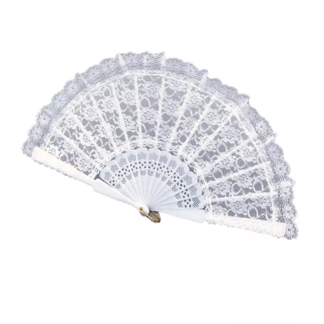 Spanish Flamenco Dancer Folding Lace Hand Fan Fancy Dress Geisha in Black, White