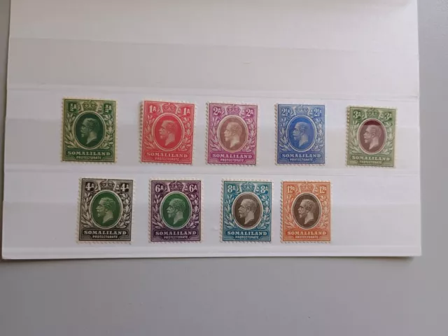 Somaliland Protectorate 1912-19 short set to 12a, SG60-68, fine mint.