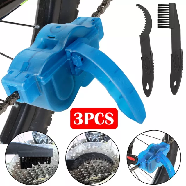Bicycle Bike Chain Cleaner Wash Tool Cycling Scrubber Cleaning Brushes Wheel Kit