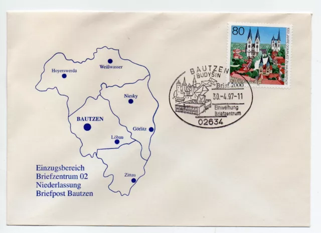 Sonderumschlag Eröffnung Briefzentrum 02 Bautzen Sonderstempel Bautzen 30.4.97