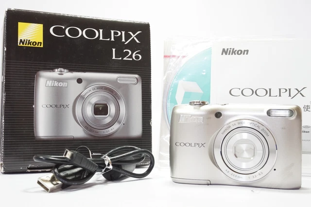 EXC+5] NIKON COOLPIX L26 Silver compact digital camera point
