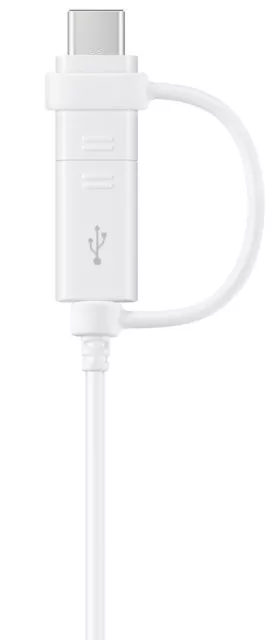 Samsung Datenkabel Micro-USB zu USB-A inkl USB-C Adapter, Weiß "wie neu"