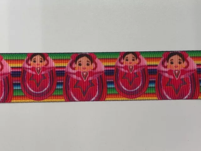 Mexican girl Mexico Grosgrain Ribbon 5 Yards Hair Bows Crafts