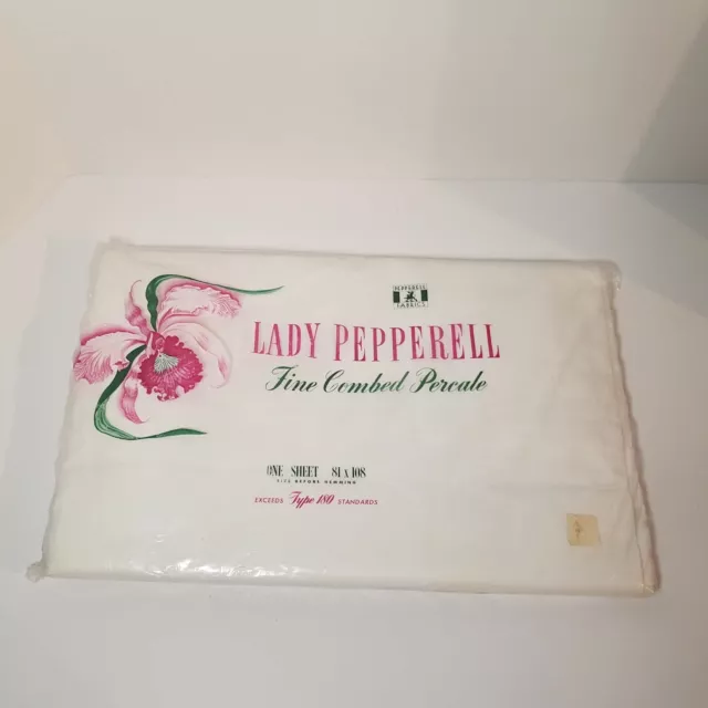 Vintage, Lady Pepperell, Fine Combed Percale, Flat White Sheet, 81 x 108, Boston