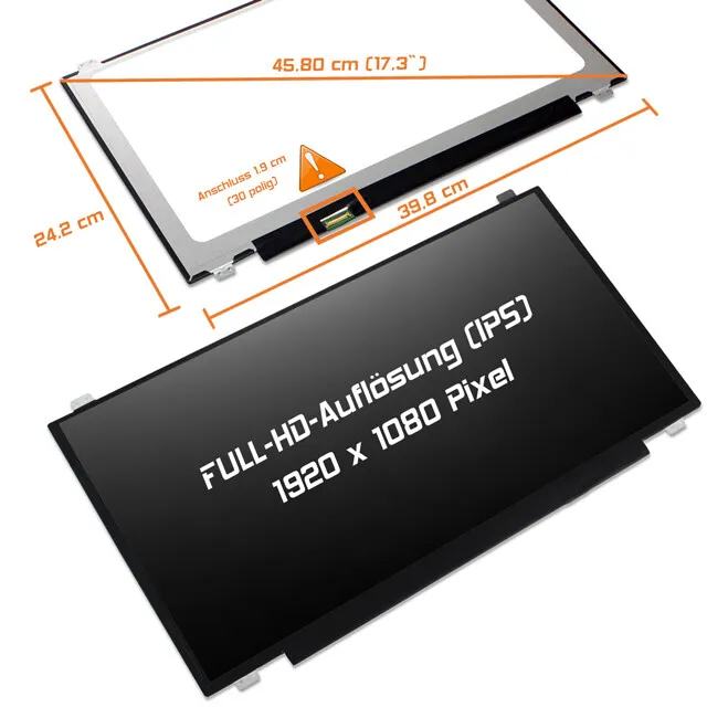17,3" LED Display matt passend für AUO B173HAN01.1 HW0A 30Pin Full-HD 1920x1080