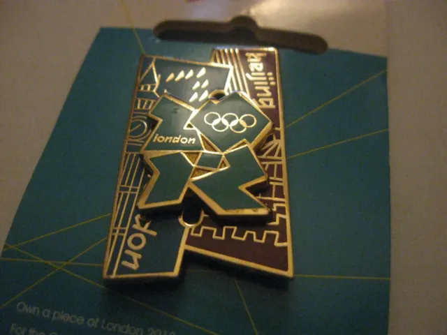 Rare Old 2012 Olympic Games London Slider Pin Enamel Press Pin Badge On Card