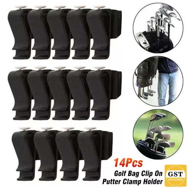 14Pcs Golf Bag Clip On Putter Clamp Holder Putting Club Ball Marker Organizer AU