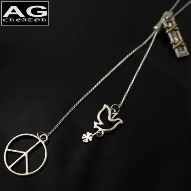 Peace Dove Zipper Style Bolo Tie Pendant with Necklace for Women Teen Kids