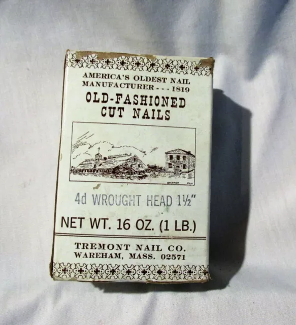 1 lb. Old Fashioned Cut Nails - Tremont Nail Company - 4D Wrought Head 1-1/2”