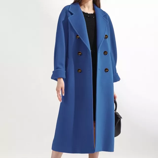 Women Winter Warm Coat Overcoat Ladies Long Woolen Trench Parka Plus Size Jacket