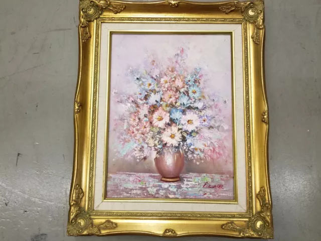 Pointillist IMPRESSIONIST Painting still life signed by artist