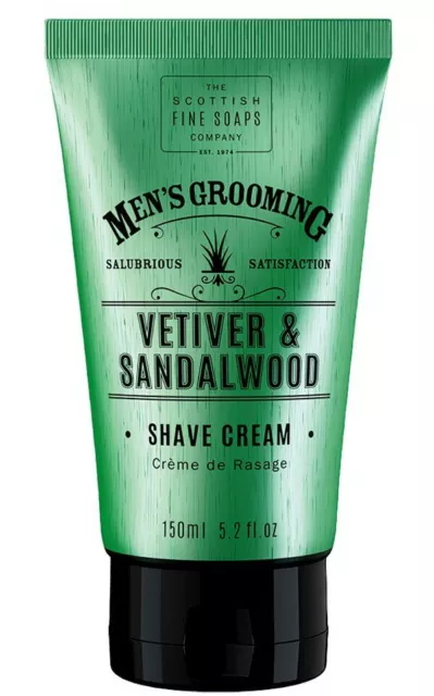 VETIVER & SANDALWOOD Shaving Creme RASIERCREME - THE SCOTTISH FINE SOAPS COMPANY