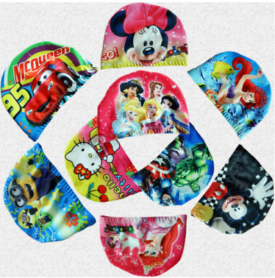 Nuovo Bambini Nuoto Cappello Disney Cartoon/Supereroe Carattere Flessibile Soft