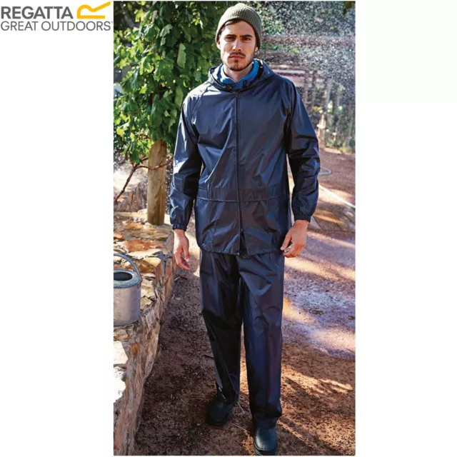 MENS REGATTA ADULT 2 Piece Rain Suit Waterproof Jacket Trousers
