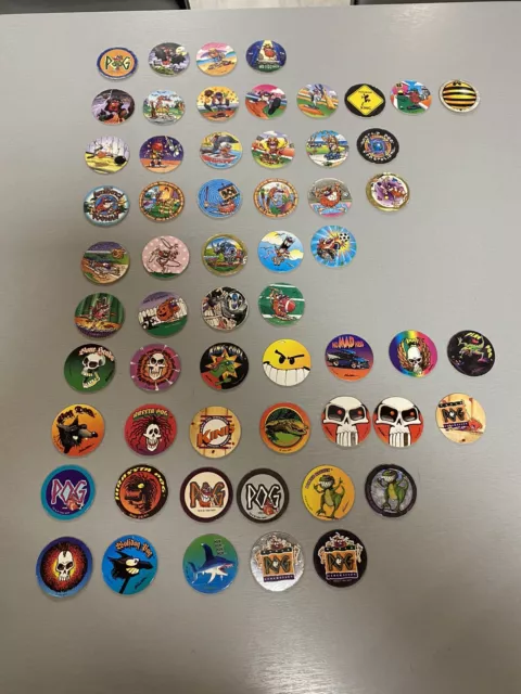 🔴 ÉNORME LOT De 58 Pog Pogs Série 1 Collection Années 90