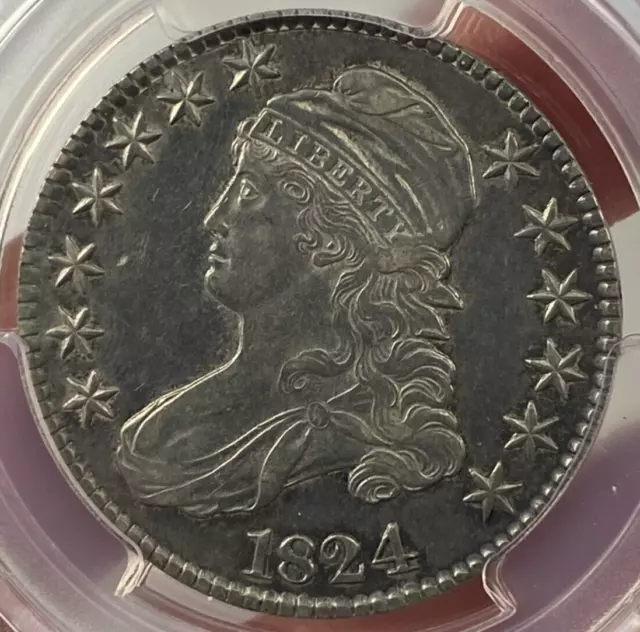 1824 Silver Capped Bust Half Dollar Coin Pcgs Genuine -Au Detail ((No Reserve))