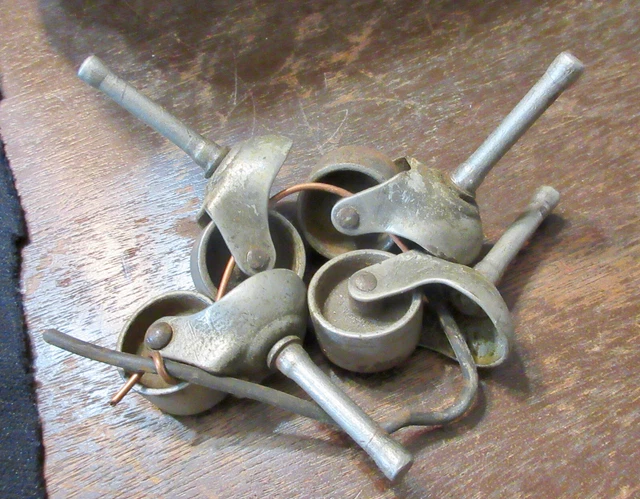 4 Vintage Casters Old All Iron Wheels  3/4 " wheels