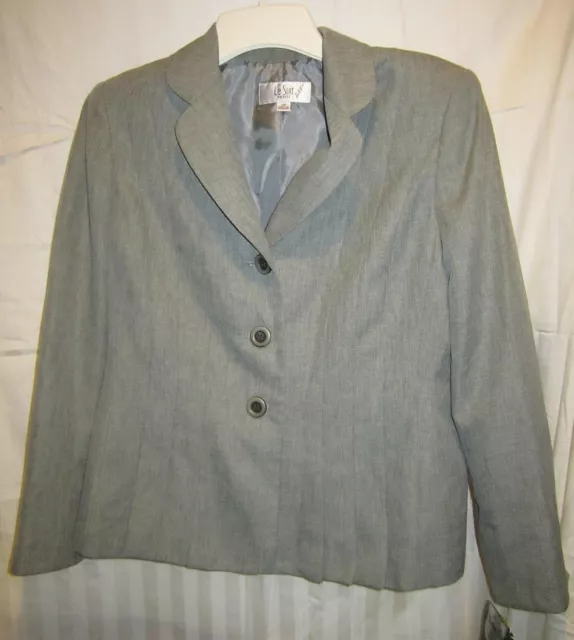 Lesuit Petite 2 Pc Heather Green Pant Suit Sz 14P Nwtgs $200