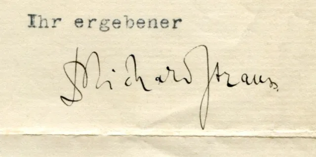 RICHARD STRAUSS - orig. Autograph - Brief, Berlin, 1910 - typed letter signed 3