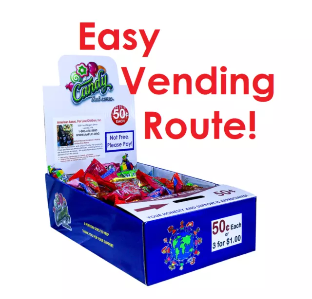 25 New Vending Route Display Honor Boxes Sells Candy & Lollipop Donation Charity