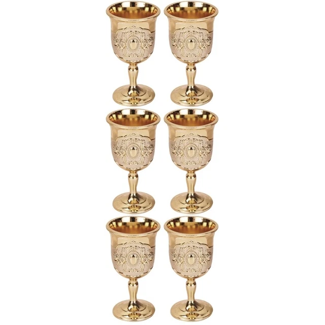 6 pcs Kings Royal Chalice Cup Stemmed Martini Glasses