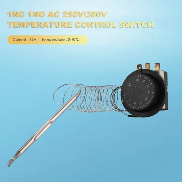 (R) 1NC 1NO AC 250V/380V 16A 0-40°C interruttore controllo temperatura capillare T Z3Q5