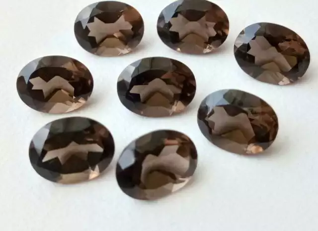 10 Pièces Fumé Quartz Coupe Ovale Pierres Gemme pour Bijoux (10x12mm 15x20mm)