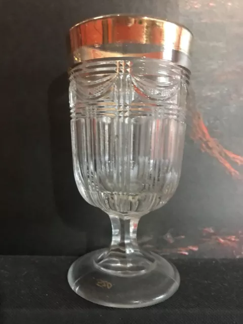 Antik Fußbecher Becher Weinglas Pokalglas Pressglas Glas um ca 1900