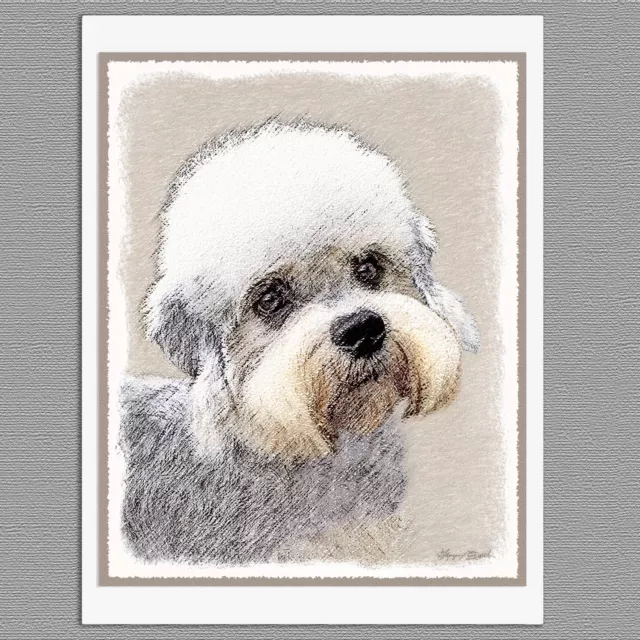 6 Dandie Dinmont Terrier Dog Blank Art Note Greeting Cards