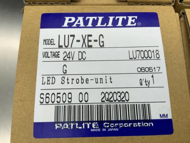 (48) Unidad estroboscópica LED verde Patlite LU7-XE-G PARA SERIE LU7 24V DC 3