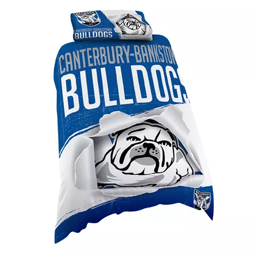 Canterbury Bulldogs NRL SINGLE Bed Quilt Doona Duvet Cover Set GIFT