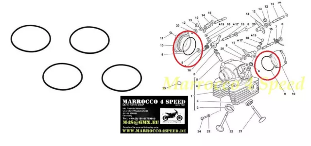 Ducati OEM juntas de tapa de válvula Monster 659 696 795 796 797 Stripe Dark S