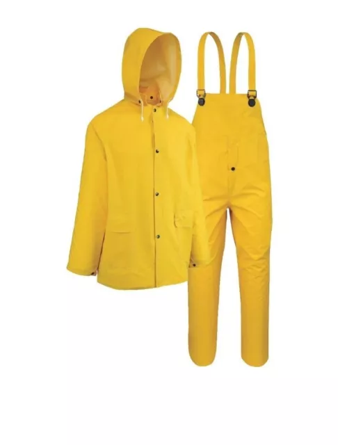 Westchester Protective Gear 3 Piece Yellow Polyester Rain Suit Overalls Jacket