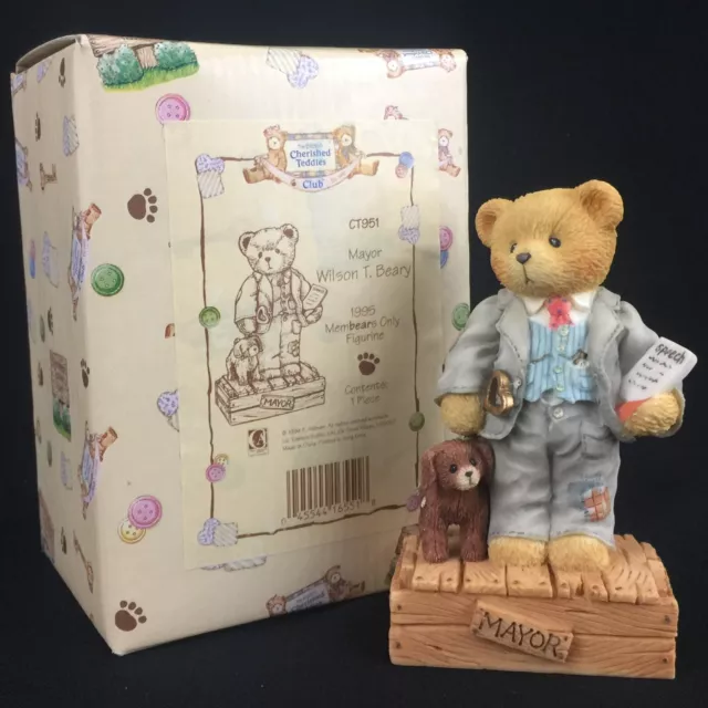 Cherished Teddies Figurine Mayor Wilson T. Beary VTG CT951 Membears Only Enesco